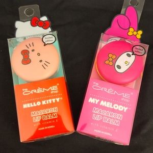 BNIB The Creme Shop x Hello Kitty & My Melody Macaron Lip Balm - Set